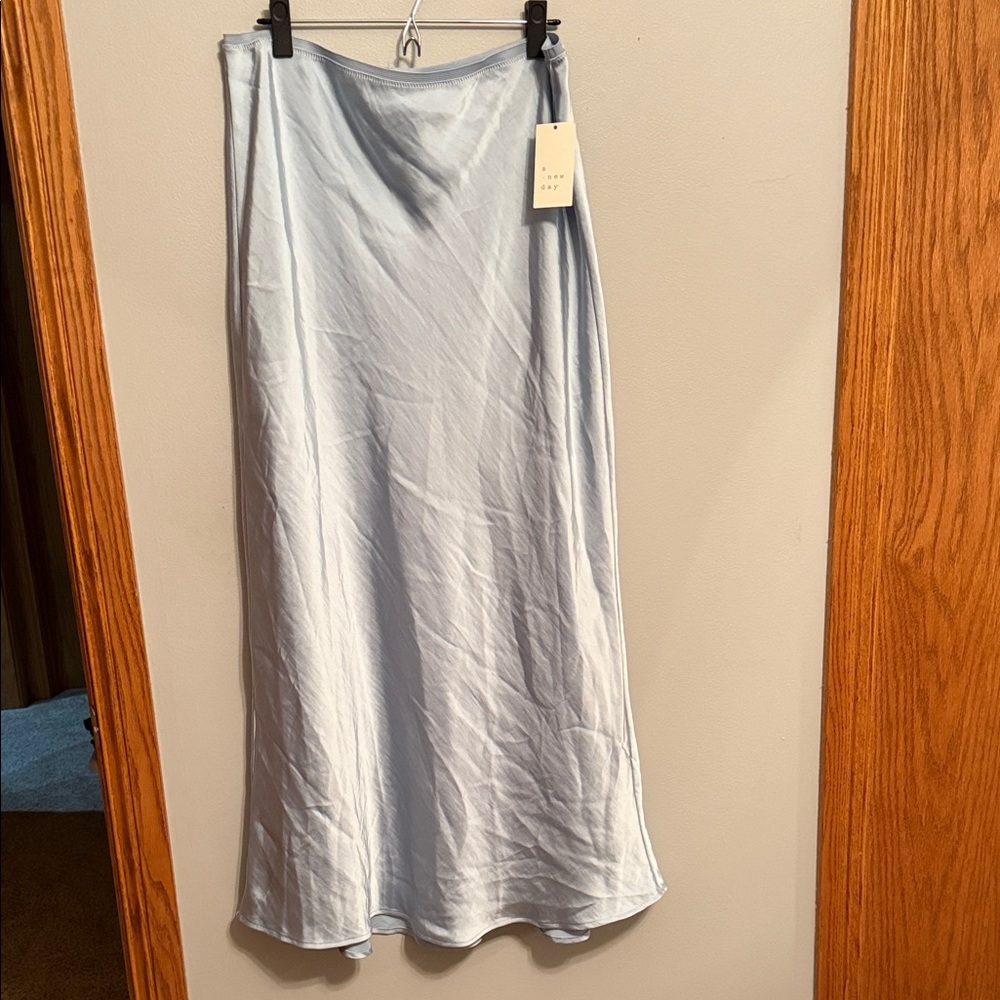 A New Day Light Blue Midi Skirt